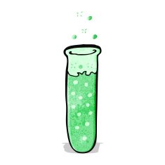 cartoon bubbling green chemicals in test tube