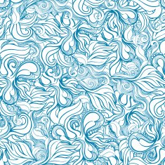 seamless abstract blue leaves