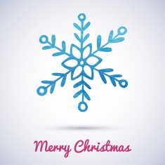Greeting card with a watercolor snowflake