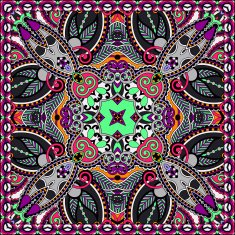 Traditional ornamental floral paisley bandanna N504