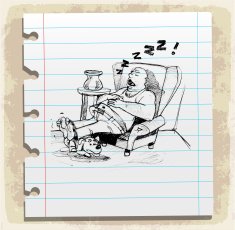 Cartoon couch potato illustration N2