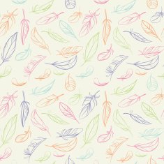 Vintage seamless pattern with feathers N2