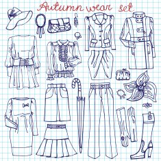 Outline Sketchy notepaper Females clothing accessories N2
