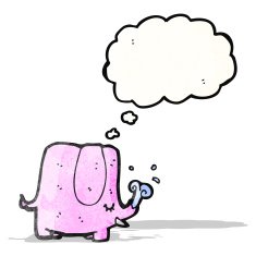 cartoon pink elephant N48