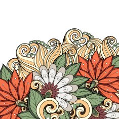 Vector Colored Floral Background Hand Drawn Texture N76