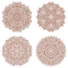 Set of four hand drawn ornaments N12