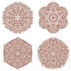 Set of four hand drawn ornaments N13