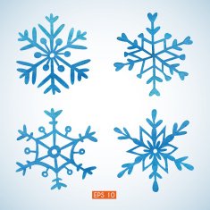 Set of watercolor snowflakes N2