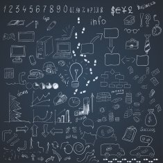 Wight doodle elements of business infographic N2