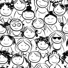 Women crowd seamless pattern for your design N2