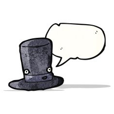 cartoon top hat with speech bubble N5