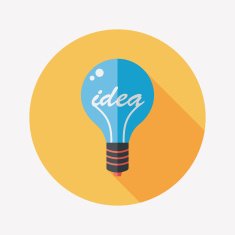 Light bulb flat icon with long shadow eps10 N69