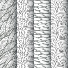 Decorative waves seamless patterns set N2