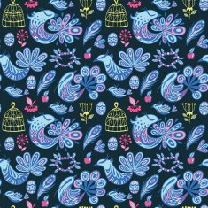 Seamless pattern with birds of paradise N2