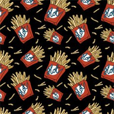 Hand drawn fast food doodle pattern N5