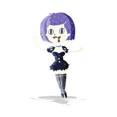 cartoon happy vampire girl N57