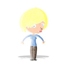 cartoon woman shrugging N91