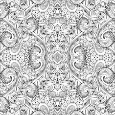 Seamless Monochrome Floral Pattern (Vector) N22