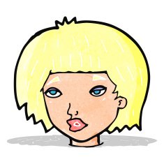 cartoon bored looking woman N19