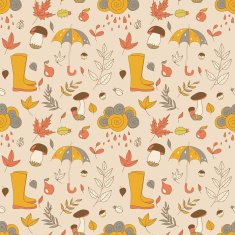 Autumn pattern Seamless texture with autumn objects N2