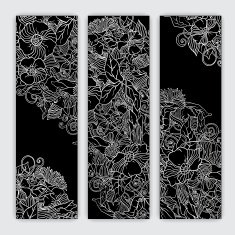 Unique pattern card set with art flowers N3