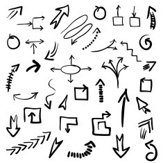 Set of grunge vector hand drawn arrows Vector EPS10