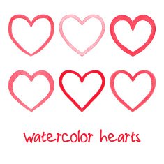 Watercolor hearts set N6