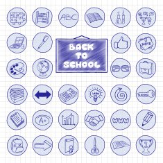 Doodle school buttons N2
