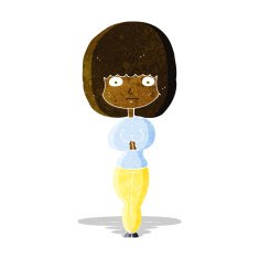 cartoon shy woman N72