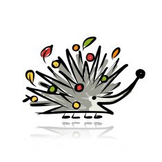 Funny hedgehog sketch for your design N6