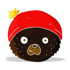 cartoon teddy bear face N29