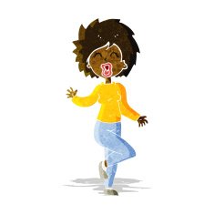 cartoon woman dancing N50