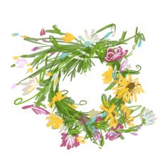 Floral wreath sketch for your design N4