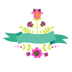Greeting Card with ribbon and flowers N4