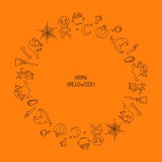 Vector beautiful frame Happy Halloween Trick or treat N2