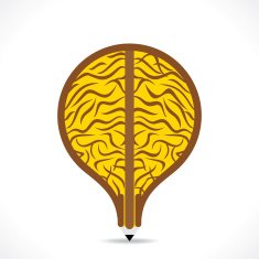 creative big brain shape design pencil