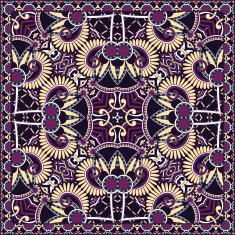 Traditional ornamental floral paisley bandanna N507