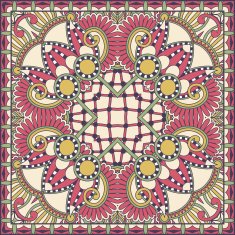 Traditional ornamental floral paisley bandanna N508