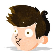 cartoon staring boy N33