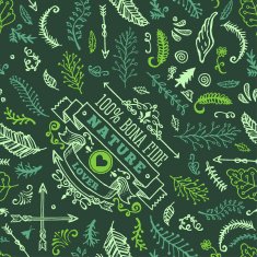 Seamless Nature Doodle Pattern
