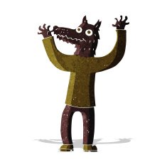cartoon wolf man N96