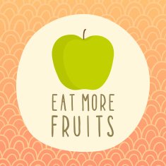 Eat more fruits illustration with green apple