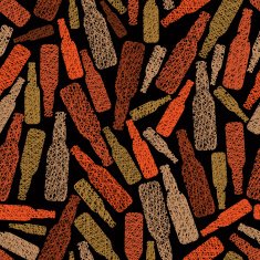 Pub theme seamless background Beer bottles pattern