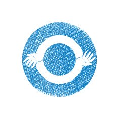 Two hands round abstract symbol vector icon hand drawn