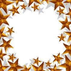Stars border made in contemporary geometric style vector