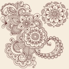 Henna Mehndi Flowers and Paisley Doodle