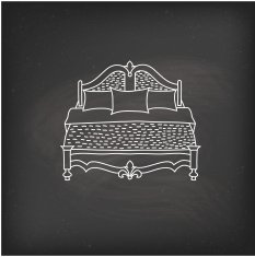 Vector bed icon doodle N3