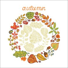 Decorative Autumn leaves wreath N2