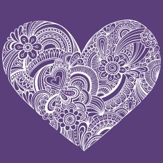 Henna Paisley Doodle Heart Tattoo N2
