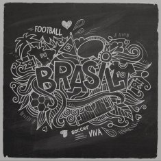 Brazil Vector footbal hand lettering